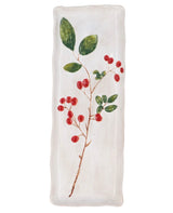 Stoneware Rectangular Plate 37cm - Red Berries