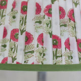 Lampshade Pleated Natural with Green Trim - 2 Sizes