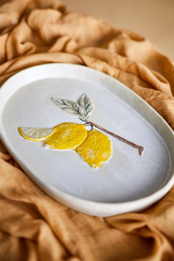 Hadden Serving Plate, Yellow, Stoneware