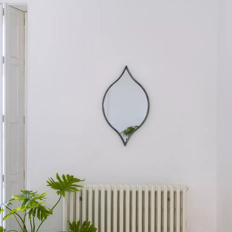 Teardrop Mirror Antique Silver