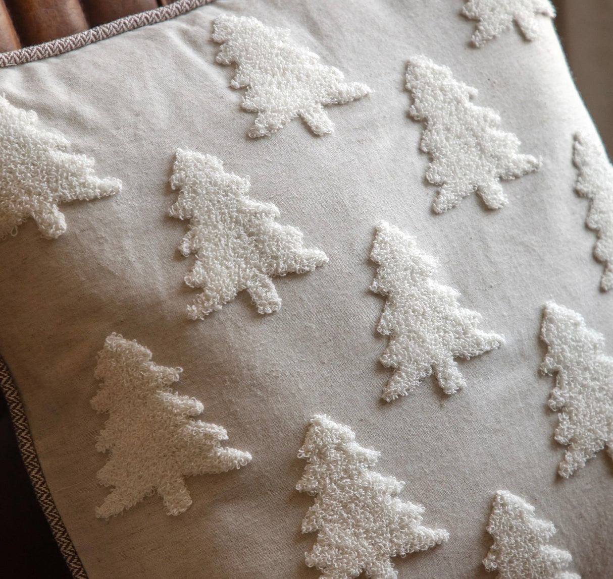 Woodland Embroidered Tree Cushion