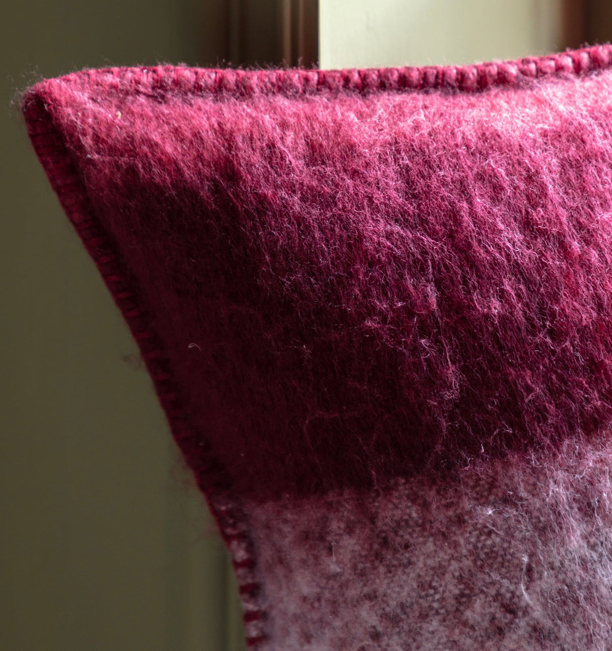 Check Faux Mohair Cushion
