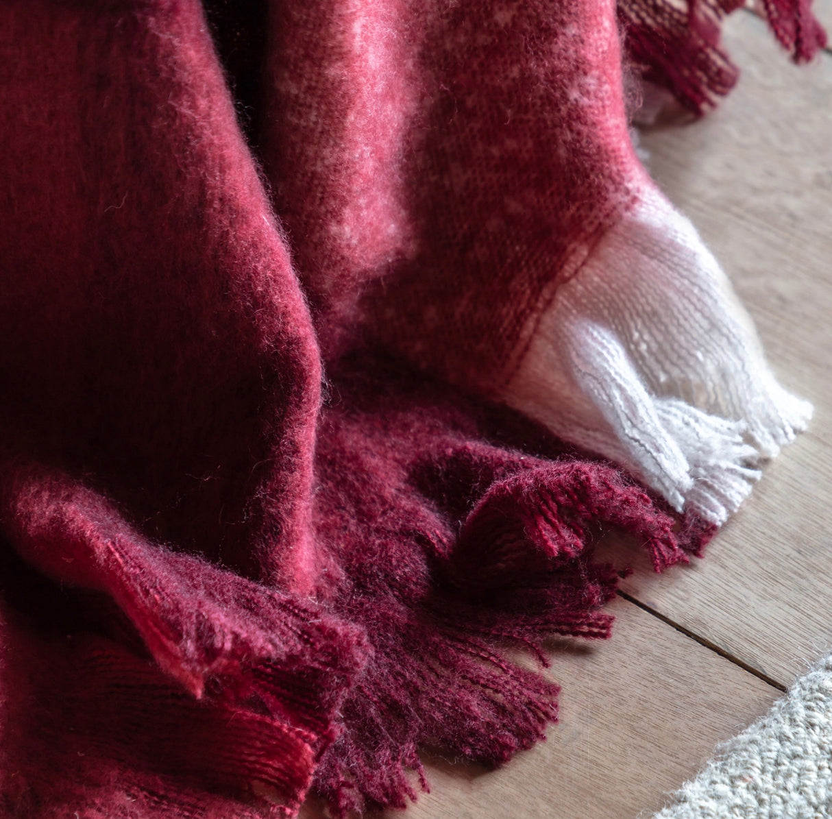 Check Faux Mohair Throw