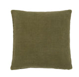 Cotton Velvet Quilted Cushion - Rust/Olive