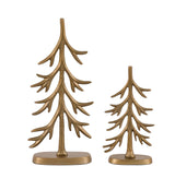 Woodland Set of 2 Metal Tree Ornaments Gold