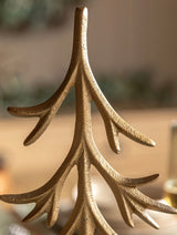 Woodland Set of 2 Metal Tree Ornaments Gold