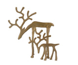 Woodland Set of 2 Metal Reindeer Gold