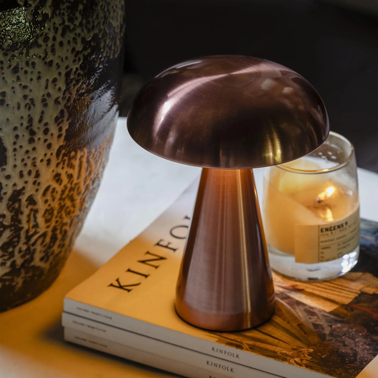Zenith Portable Table Lamp, Rose Gold - Abigail Ahern