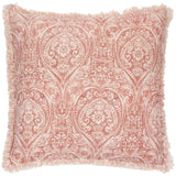 Durelle Damask Fringed Cushion Coral