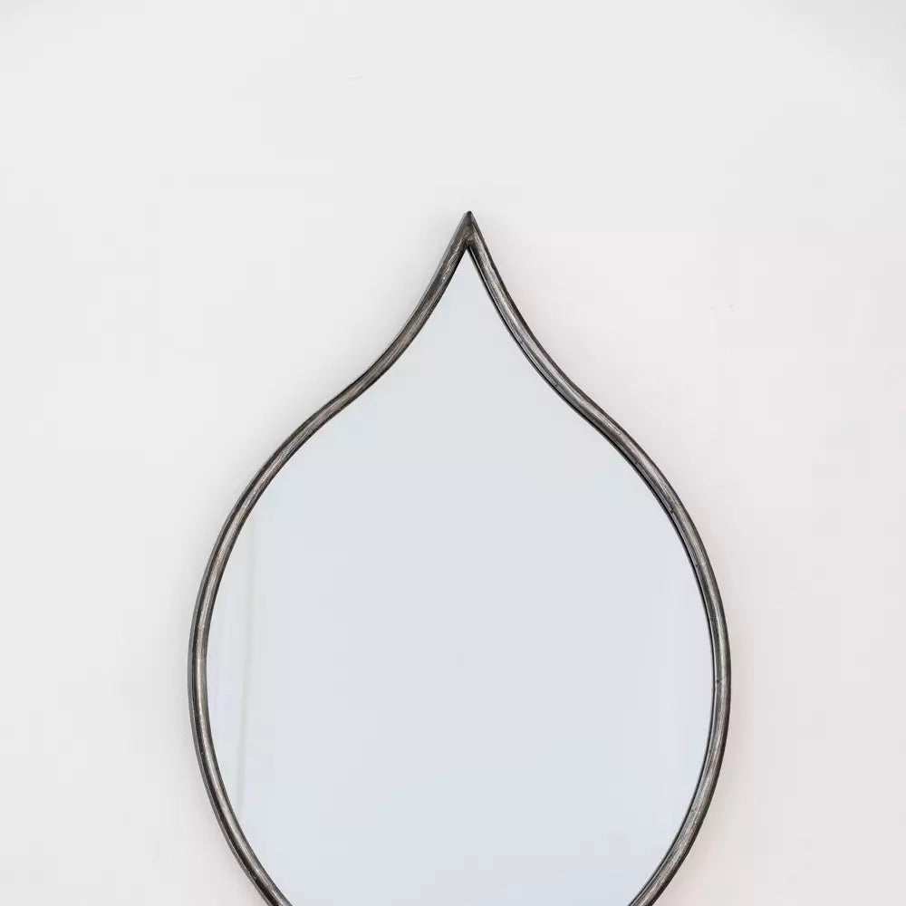 Teardrop Mirror Antique Silver