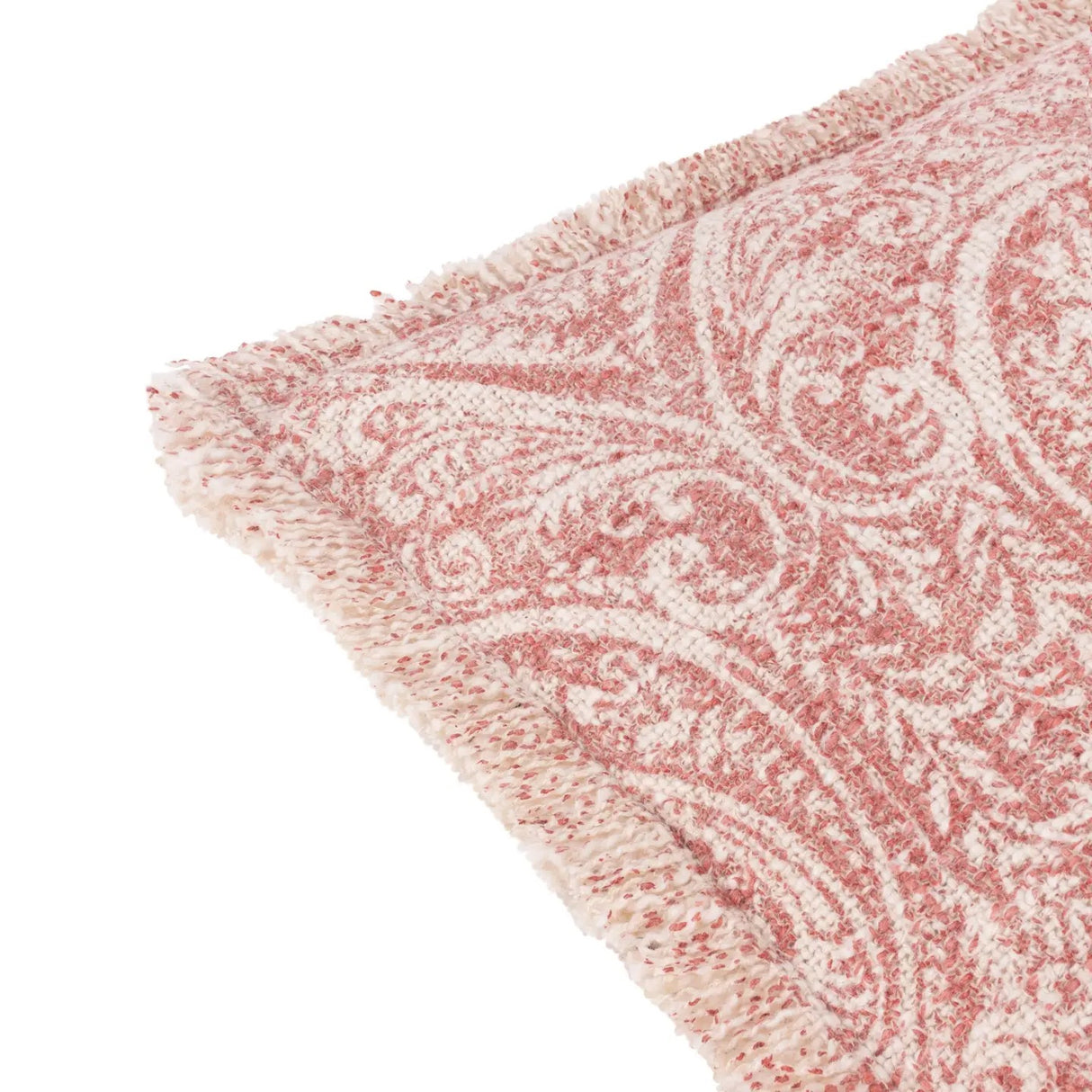 Durelle Damask Fringed Cushion Coral