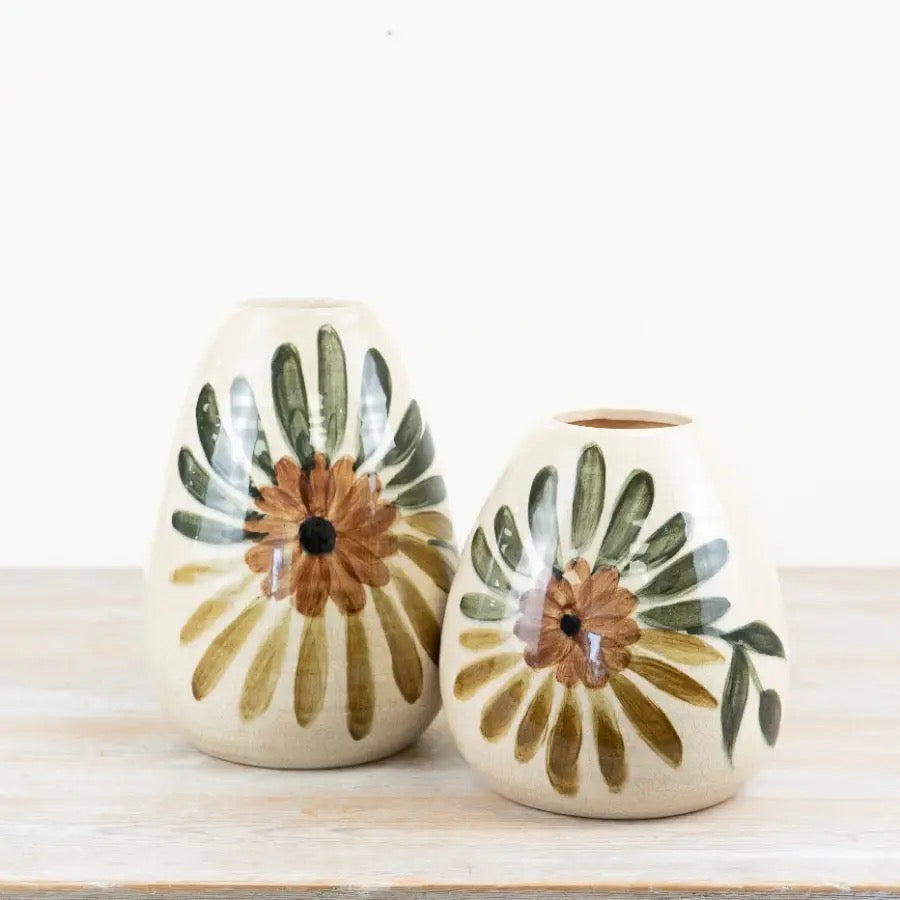 Painted Ceramic Vase - 2 Sizes