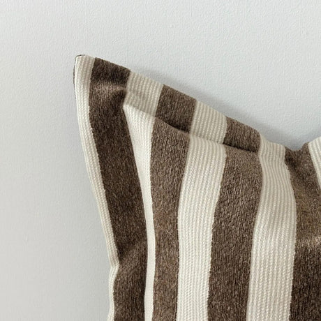 Orla Coffee Brown Stripe Cushion