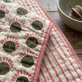 RISHI KANTHA BEDSPREAD GR/PNK