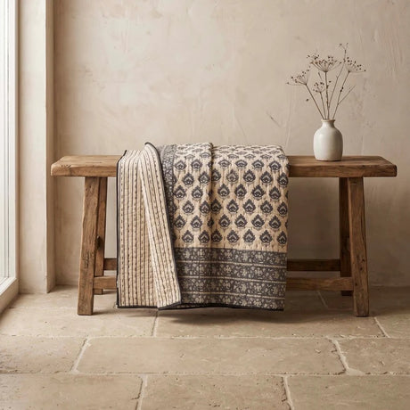 PETA KANTHA BEDSPREAD DK BLUE