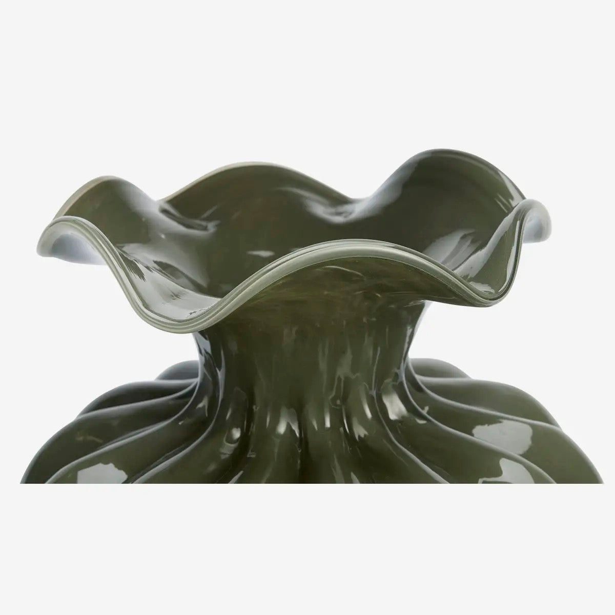 ART DECO GREEN GLASS VASE