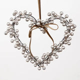 Champagne Berry Heart Wreath, 22cm