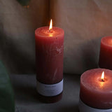 DUSTY PINK 7X18CM RUSTIC PILLAR CANDLE