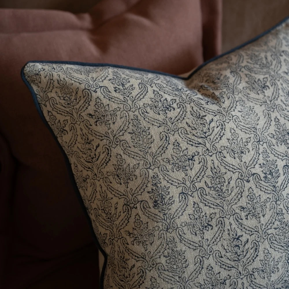 Aubrey Navy Print Cushion 45x45cm