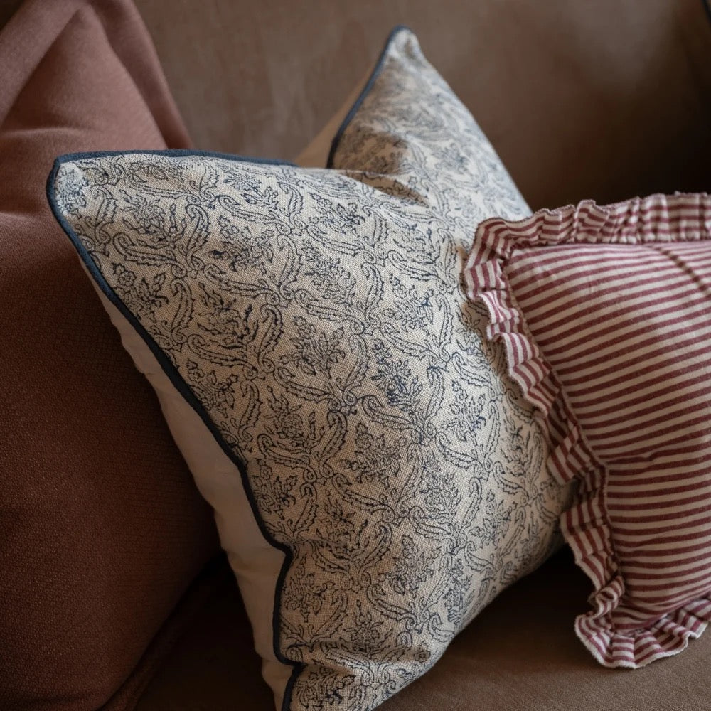 Aubrey Navy Print Cushion 45x45cm