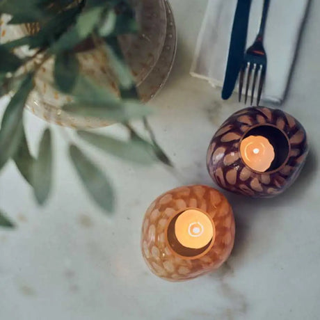 Abigail Ahern - Nila Glass Candle Holder - Wine
