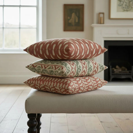 LEAVES STRIPE TERRACOTTA