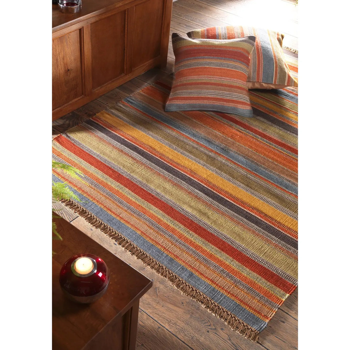 Ooty Stripe Kilim Cushion 45cm