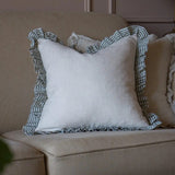 Bella Green and Cream Ruffle Cushion