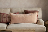 Menmai Statement Velvet Lumbar Cushion Cover - Dusty Pink - 35 x 80cm