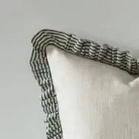 Bella Green and Cream Ruffle Cushion