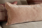 Menmai Statement Velvet Lumbar Cushion Cover - Dusty Pink - 35 x 80cm