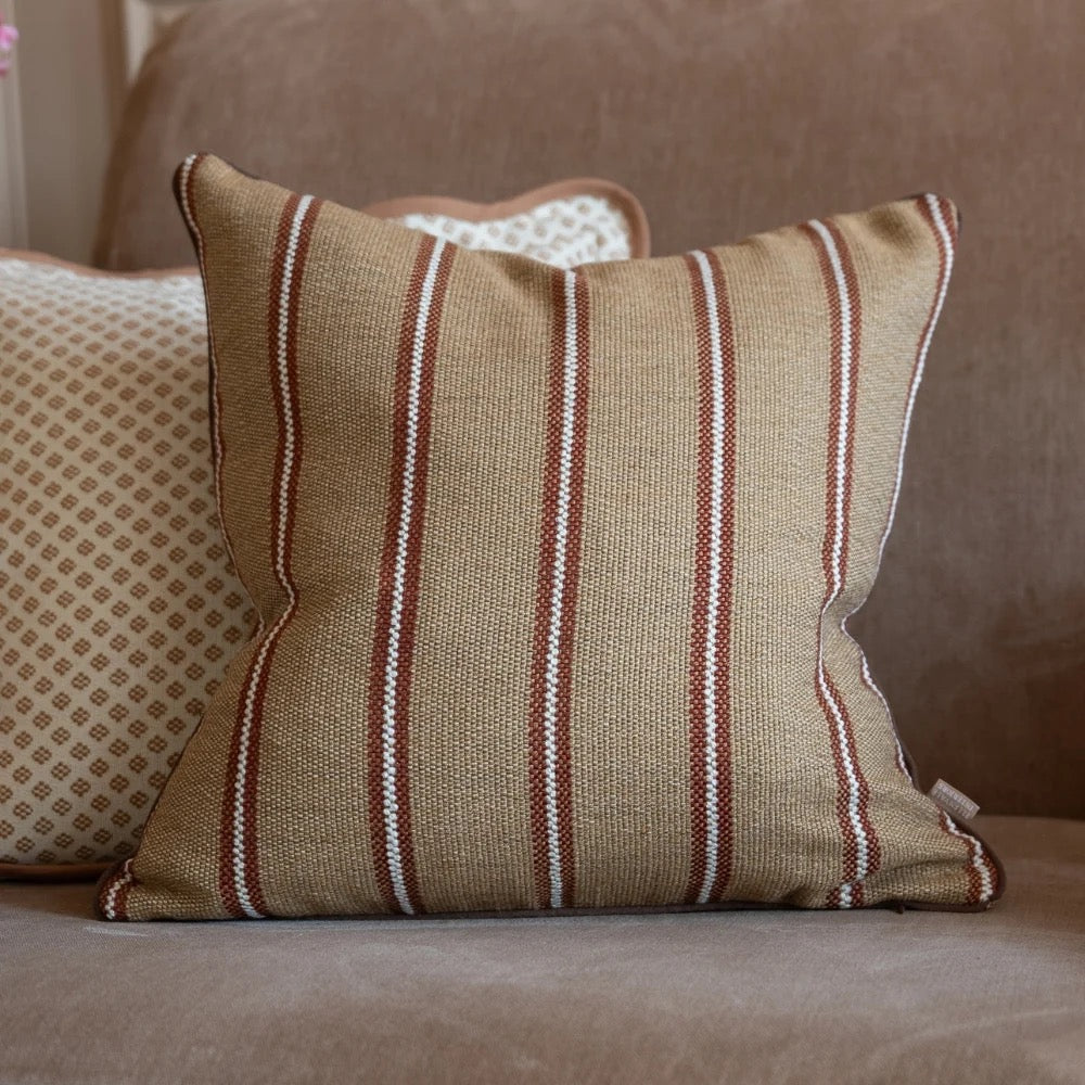 Zara Chestnut Stripe Cushion 45x45cm