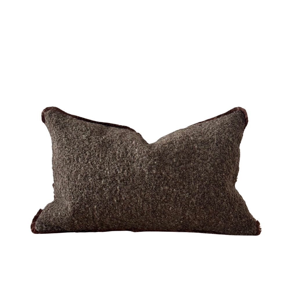 Sofia Chocolate Brown Boucle Cushion - 2 sizes