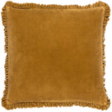 Bertie Washed Cotton Velvet Cushion Saffron