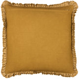 Bertie Washed Cotton Velvet Cushion Saffron