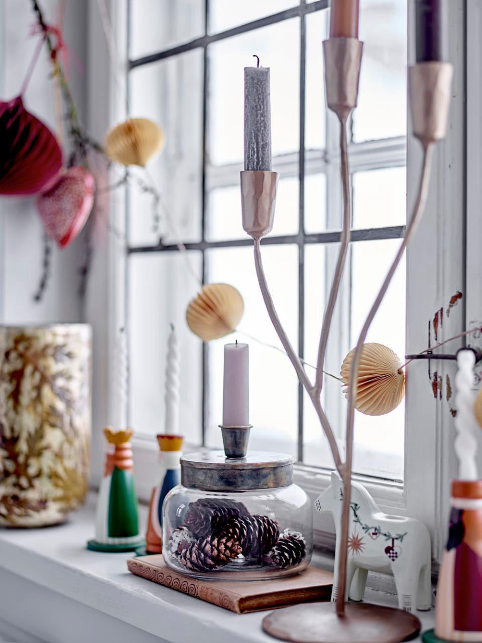 Lorine Candle Holder, Gold, Metal