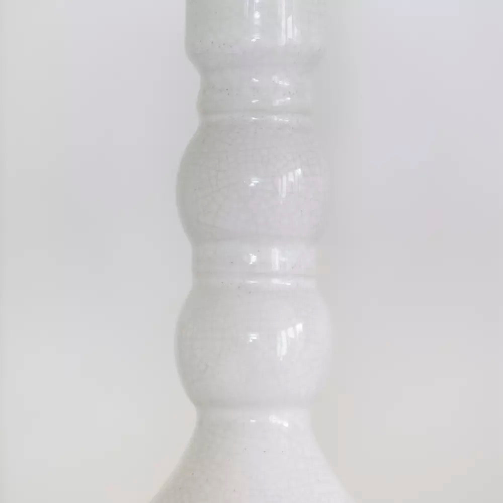 Candle Holder White Crackle - 2 sizes
