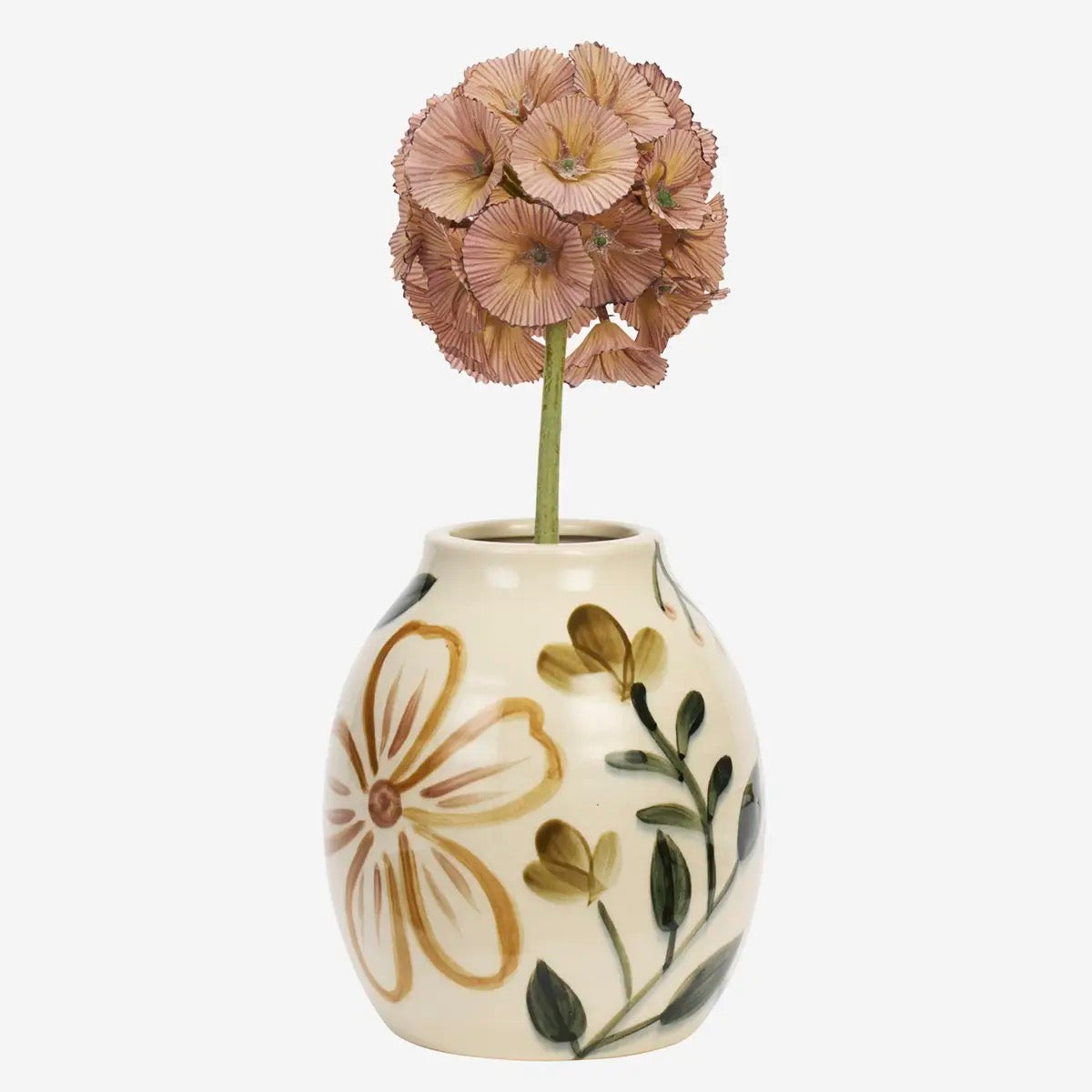 HAND-PAINTED STONEWARE VASE