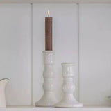 Candle Holder White Crackle - 2 sizes