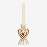 HAND-PAINTED CANDLE HOLDER W/ HEART