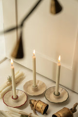 Scalloped Ceramic Candle holder - 2 colours