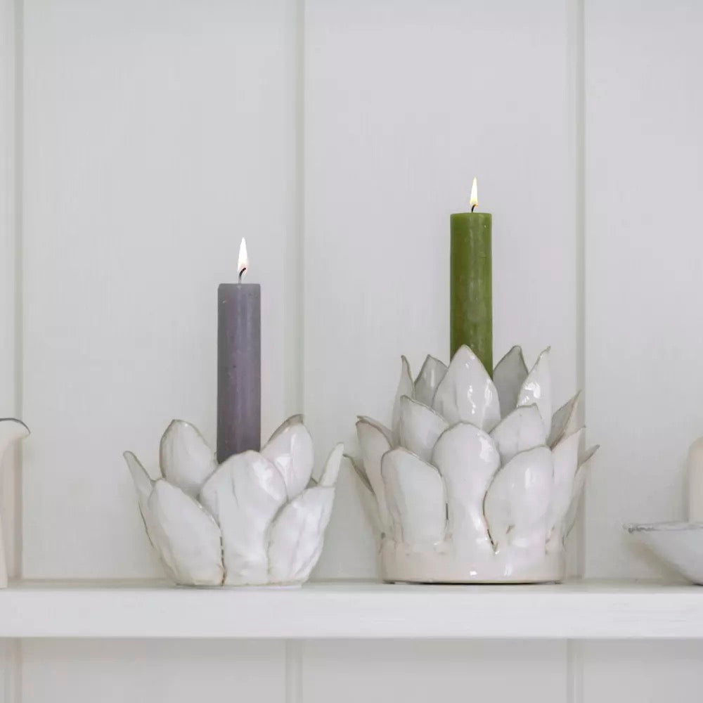Candle Holder Petals White - 2 Sizes