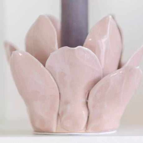 Candle Holder Petals Blush Small