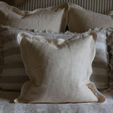 Chloe Cream Scalloped Edge Cushion 53x53cm