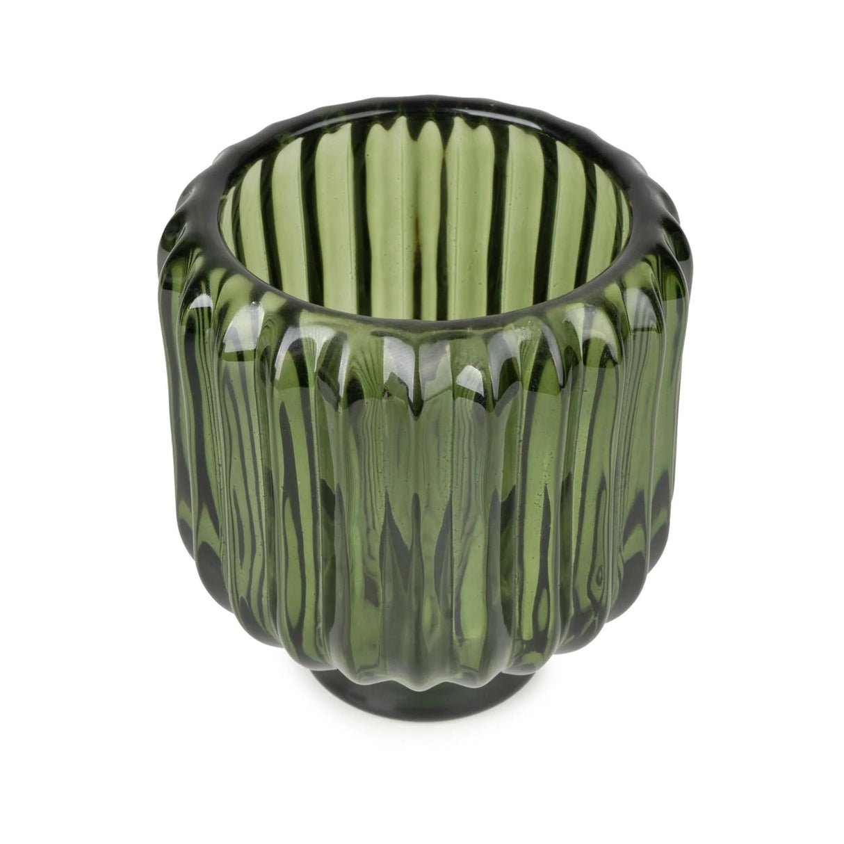 Ridged Glass 2-Way Candleholder  -3 colours