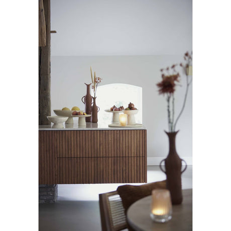 Dish on base OTA sand+light brown spotted