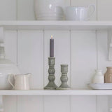 Candle Holder Romano Green Crackle - 2 Sizes