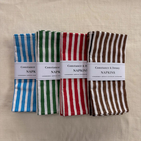 DAMSON STRIPE set of 4 cotton napkins