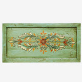 HAND PAINTED RECYCLED WOODEN TRAY - AQUA LARGE
