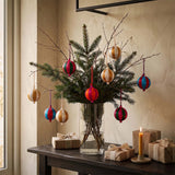 MED ORG/PNK STRIPY BAUBLE